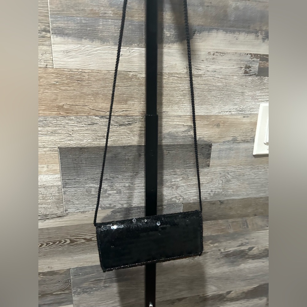 Elegant Black Sequin Shoulder Bag
